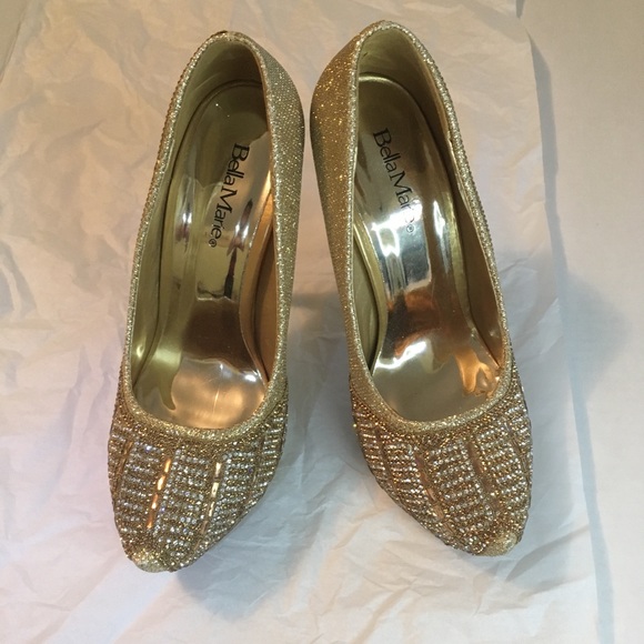Beautiful Gold Sparkly Heels - Picture 2 of 7